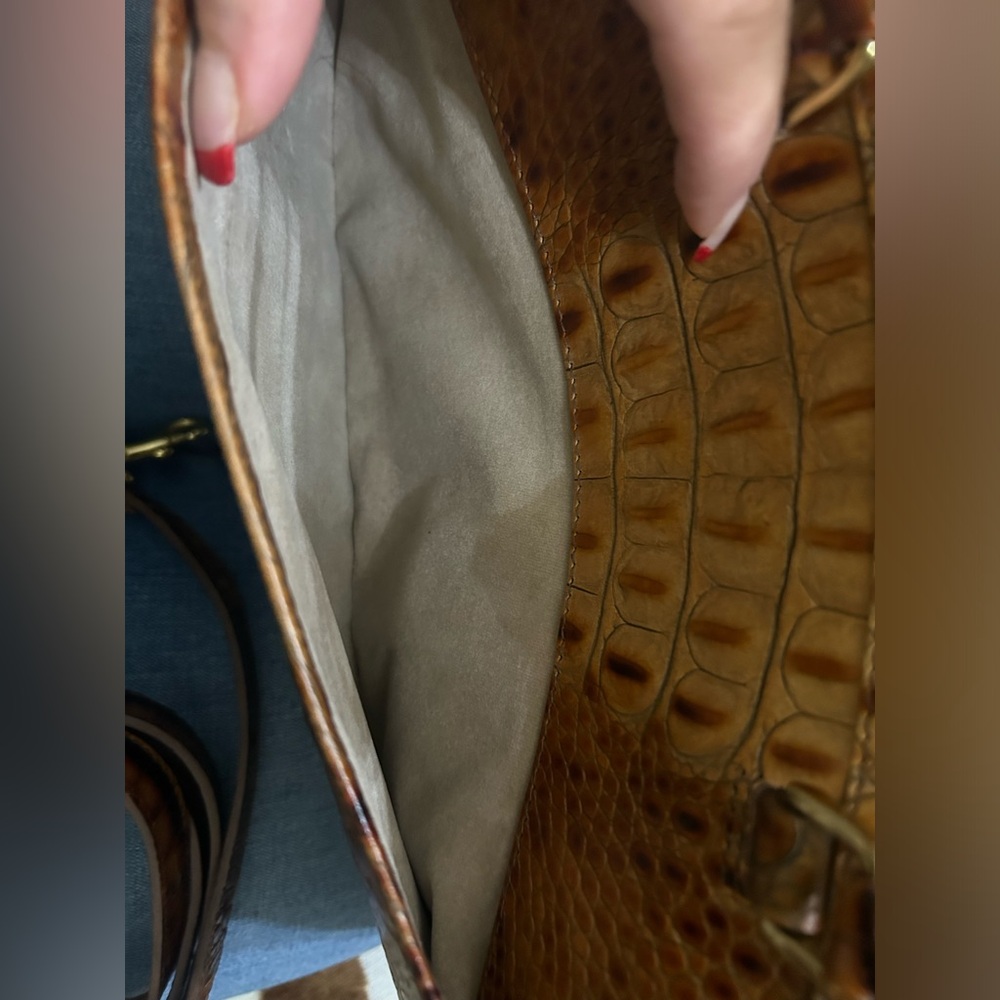 Brahmin Tan Crocodile Embossed Briefcase - Picture 7 of 8